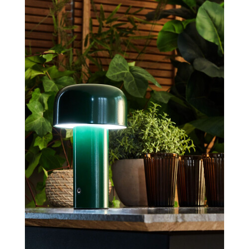 Beliani Wireless LED Table Lamp BESOS with Dimmer Metal Green 1