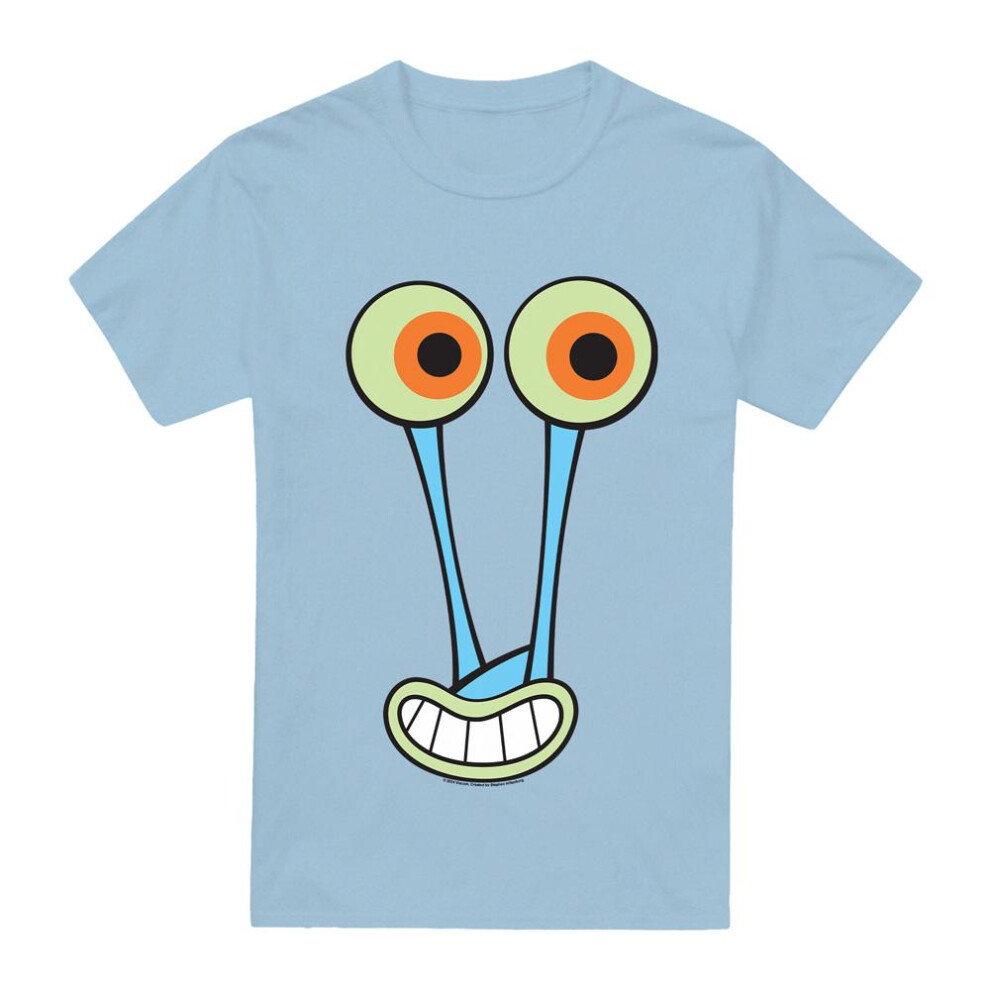Spongebob Squarepants (Xxl, Light ) Mens Gary Snail Smile T-Shirt Blue