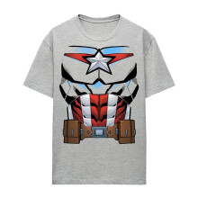 (S, Athletic) Captain America Womens/Ladies Costume Heather T-Shirt