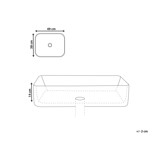 Beliani Countertop Basin XERT 490 x 380 mm Ceramic White 2