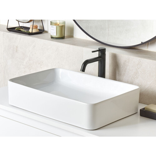 Beliani Countertop Basin CHIVANA 510 x 340 mm Ceramic White 1
