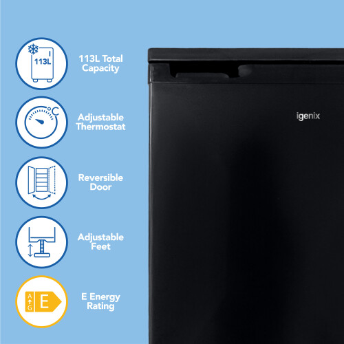Igenix Freestanding Under Counter Fridge, Igenix IG155B 1