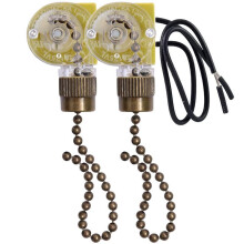 Ceiling Fan Light  Zing Ear ZE-109 Two-Wire Light  with Pull Cords for Ceiling Light Fans Lamps 2Pcs Bronze