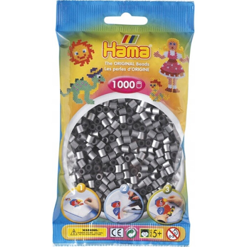 Hama Perlen-Spiel - HAMA Midi - Beutel mit 1000 Perlen - Silber - Ab 5 Jahren