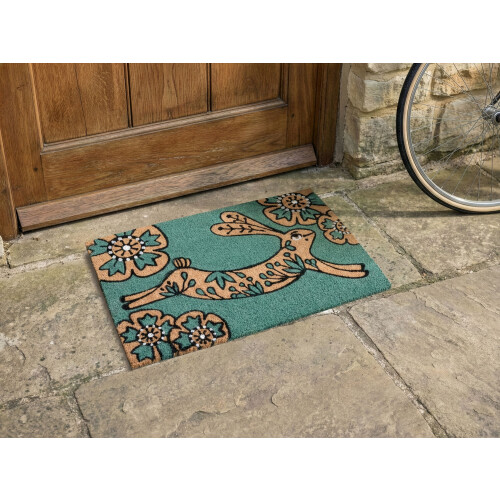 Beliani Doormat CLARK Teal 40 x 60 cm Rabbit Coir 1