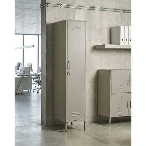 Beliani Storage Unit FROME Metal Light Beige 1