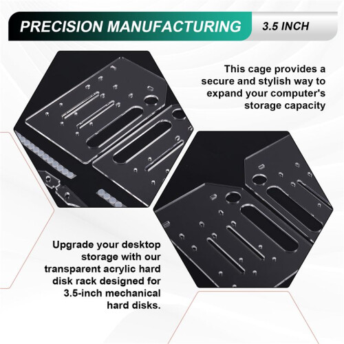 3.5 Inch Desktop Hard Disk Rack Transparent Acrylic Mechanical Hard Disk Cage External Hard Disk Storage Box 3 Layer 2