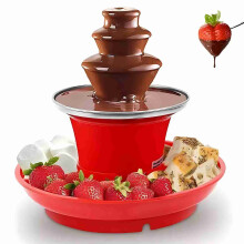 Fuente de chocolate plateada de 3 niveles 23x23x21 cm