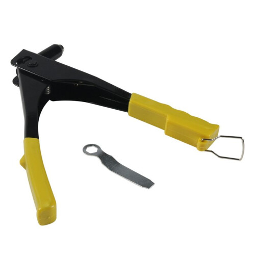 Riveteuse Robuste avec 4 Buses et 1 Clé à Molette, Outil Manuel pour Écrous à Riveter, Jaune