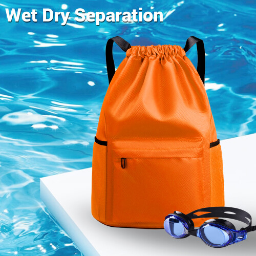 Mochila de cordón naranja de gran capacidad M 2