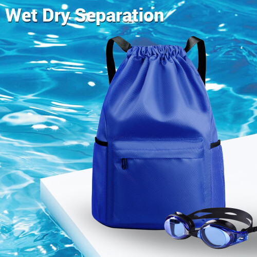 Mochila con cordón M azul de gran capacidad 2