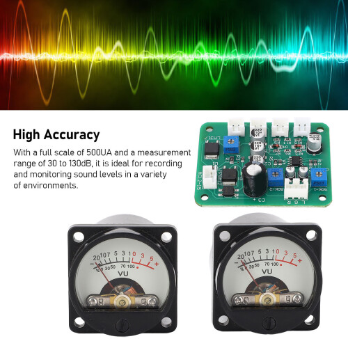 VU Meter Panelkit 2er Set warme Hintergrundbeleuchtung 0-500μA 2