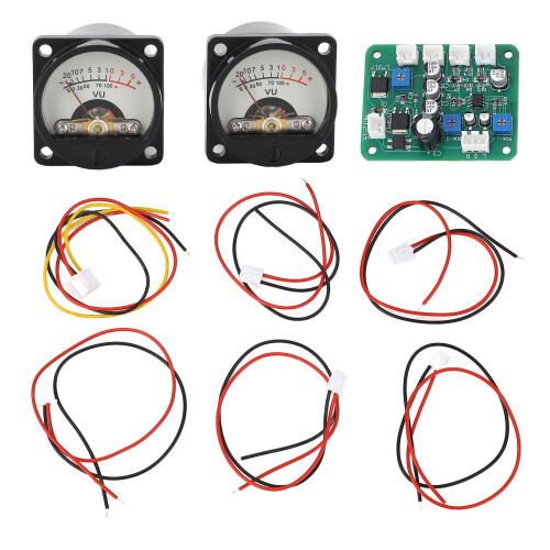 VU Meter Panelkit 2er Set warme Hintergrundbeleuchtung 0-500μA 1