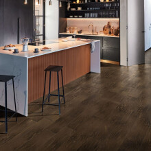 (1.08 m² / Pack, Dark Brown 38 No 3 Colour Brushed And Lacquered Brown) Chene 18mm Engineered Wood Flooring