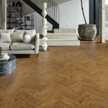 (1.873 m² / Pack, Brown 12 Golden Handscraped Brown) Chene14mm Engineered Wood Flooring