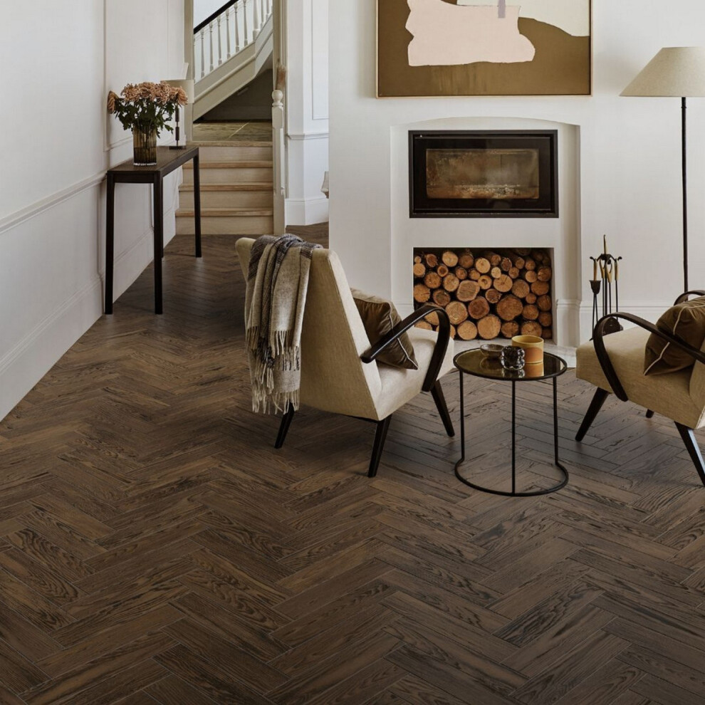 (1.873 Mâ² / Pack, Dark Brown 16 Number 3 Uv Lacquered Brown) Chene14mm Engineered Wood Flooring 9504663865699