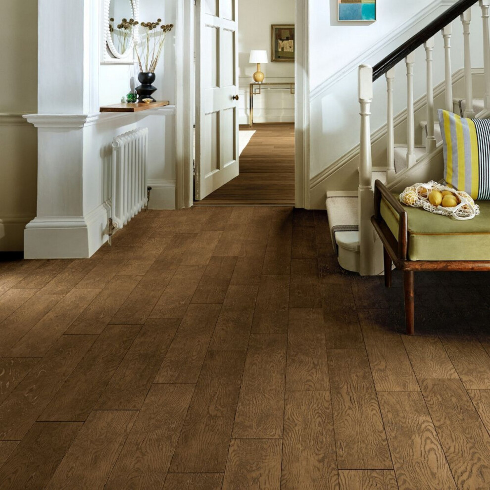 (1.805 Mâ² / Pack, Dark Brown 47 Cognac Brushed & Lacquered Brown) Chene 20Mm Engineered Wood Flooring 9508411524258
