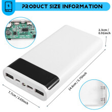 18650 Battery Power Bank Box 5V 2.1A WyśWietlacz LCD 20000MAh Power Board dla 6X18650 Baterii DIY Powerbank Case (BiałY)