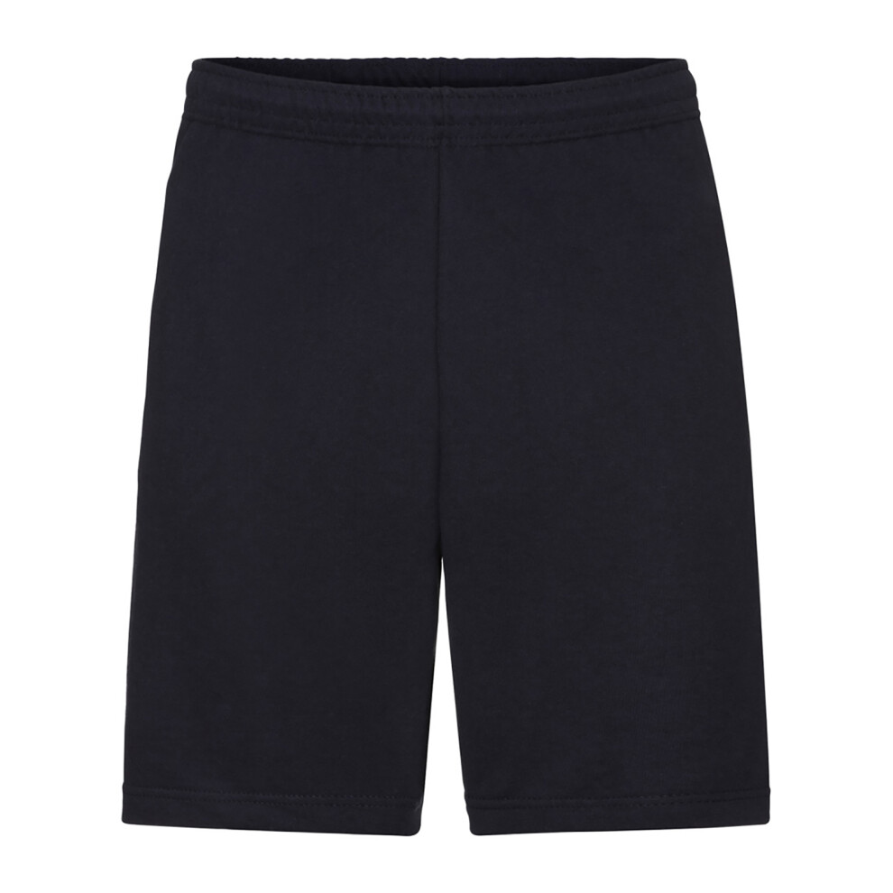 (XL, Black) Fruit Of The Loom Mens Lightweight Casual Fleece Shorts (240 GSM)