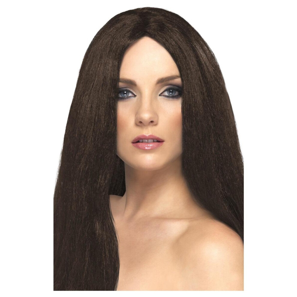 Smiffys (One Size, Brown) Womens/Ladies Star Style Wig