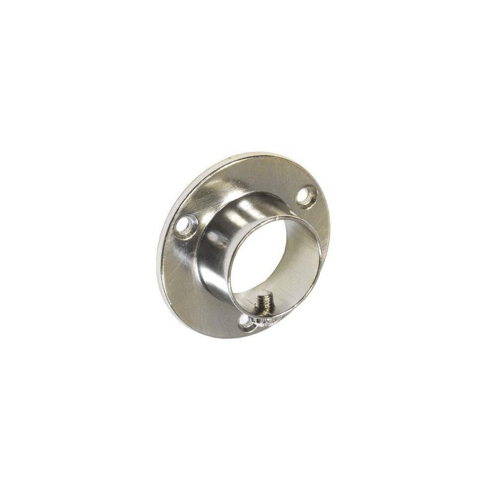 - Securit Brushed Nickel Wardrobe Rail End Socket (Pack Of 2) Silver (One Size) - Image 2