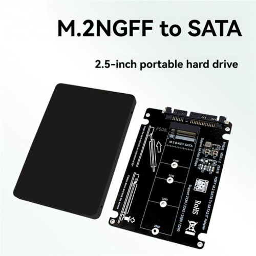 M.2 B-Key NGFF para  3.0 6 Gbps 2,5 Polegadas Riser Board NGFF M.2  SSD Adaptador com Suporte para 2230 2242 2260 2280 M.2  SSD 2