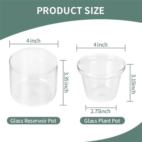 Vaso Autoirrigável de 4 Polegadas, Vaso para Violeta Africana, Vaso de Vidro com Fundo Irrigável para Plantas de Interior e Propagação 2