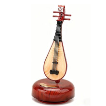 Miniature Guitar, Music Box mini Guitar Decoration, mini Replica, Vintage Desktop Decoration(Brown)