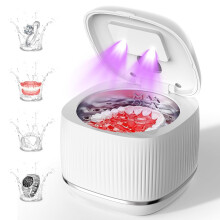 Ultrasonic Jewelry Cleaner, 300ml Portable Ultrasonic Cleaning Machine, Professional Household(White)