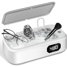 Upgraded Ultrasonic Jewelry Cleaner - Large Capacity, 360 Deep Cleaning, Three Timed Settings(White)