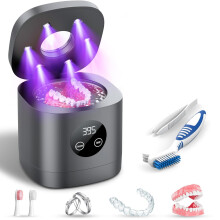 Ultrasonic Jewelry Cleaner, 47kHz Ultrasonic Retainer Cleaner Machine, 600ml Dental Cleaning Pod(White)