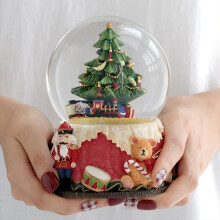 LOVE FOR YOU Gift Wrapped Nutcracker Christmas Tree Music Box Color Light Xmas Train Musical Snow(Red)