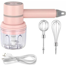 Hand Mixer Cordless Electric Blender With 3 Attachments Portable Multi-Purpose Food Beater(White)