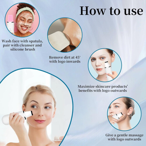 3 Mode Blackhead Remover Tools - Skin Scrubber Face Spatula Blackhead Remover for Deep Cleansing(White) 2