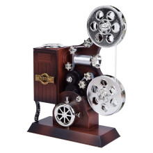 Movie Projector Music Box, Mini Antique Vintage Craft Music Box Plays Tune for Cinema Time Bridal(Brown)
