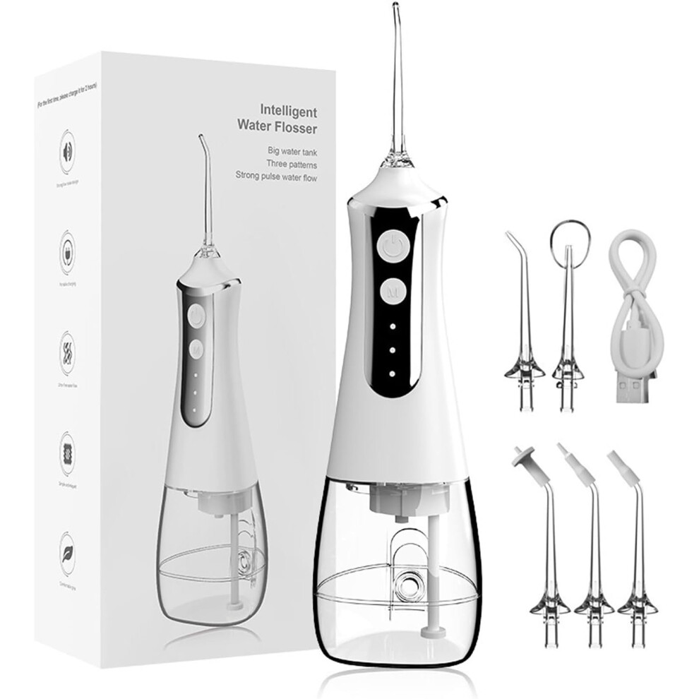 Chronus Water Flosser For Teeth Cordless,Professional Oral Irrigator,Ergonomic Non-Slip Grip,3 Modes(White)