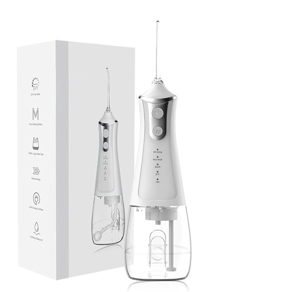 Chronus White Electric Water Flosser - Portable Dental Flosser Oral Cleaning, Waterproof Oral Irrigator For Gum(White)