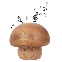 Castle in The Sky Mechanism Music Box Cute mini Mushroom Vintage Wood Carved Musical Gift(Brown)