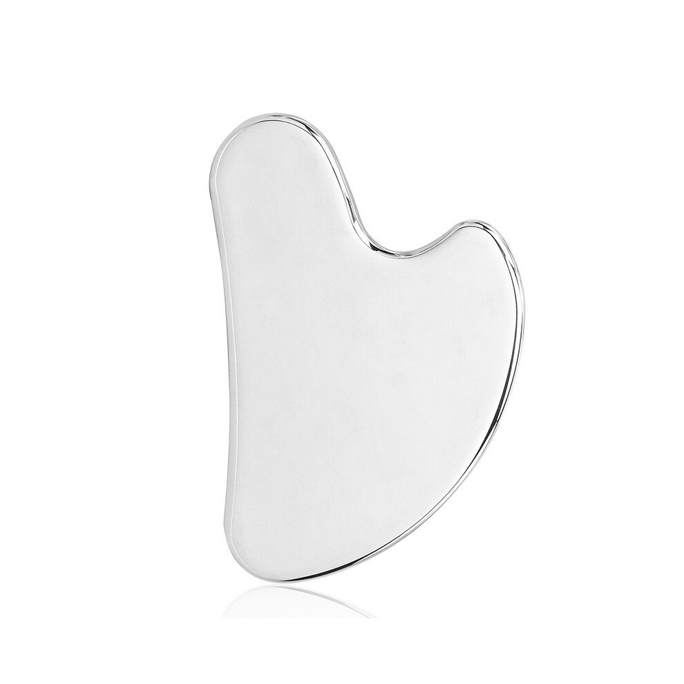 Chronus Silver Stainless Steel Gua Sha Facial Tools - Guasha Tool For Face, Face Sculpting Tool, Jawline Shaper(Silver)