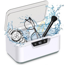 Ultrasonic Jewelry Cleaner Machine: Ring Cleaner Ultrasonic, 48Khz Sonic Cleaner for Necklaces(White)