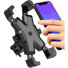 Universal Bicycle Phone Holder 4-Claw Handlebar Mount for Motorcycle and Electric Scooter Adjustable(Black)