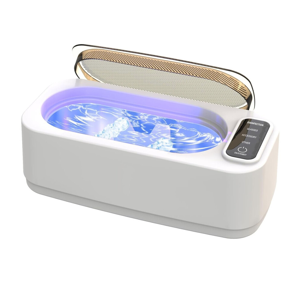 Chronus White Ultrasonic Jewelry Ring Cleaner, 25Oz(700Ml),50W,Portable Professional Ultrasonic Cleaning Machine(White)