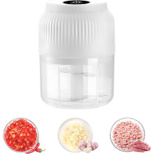 Electric Garlic Chopper, Mini Portable Veggie Chopper, 300ML Cordless Garlic Grinder Onion Masher(White)