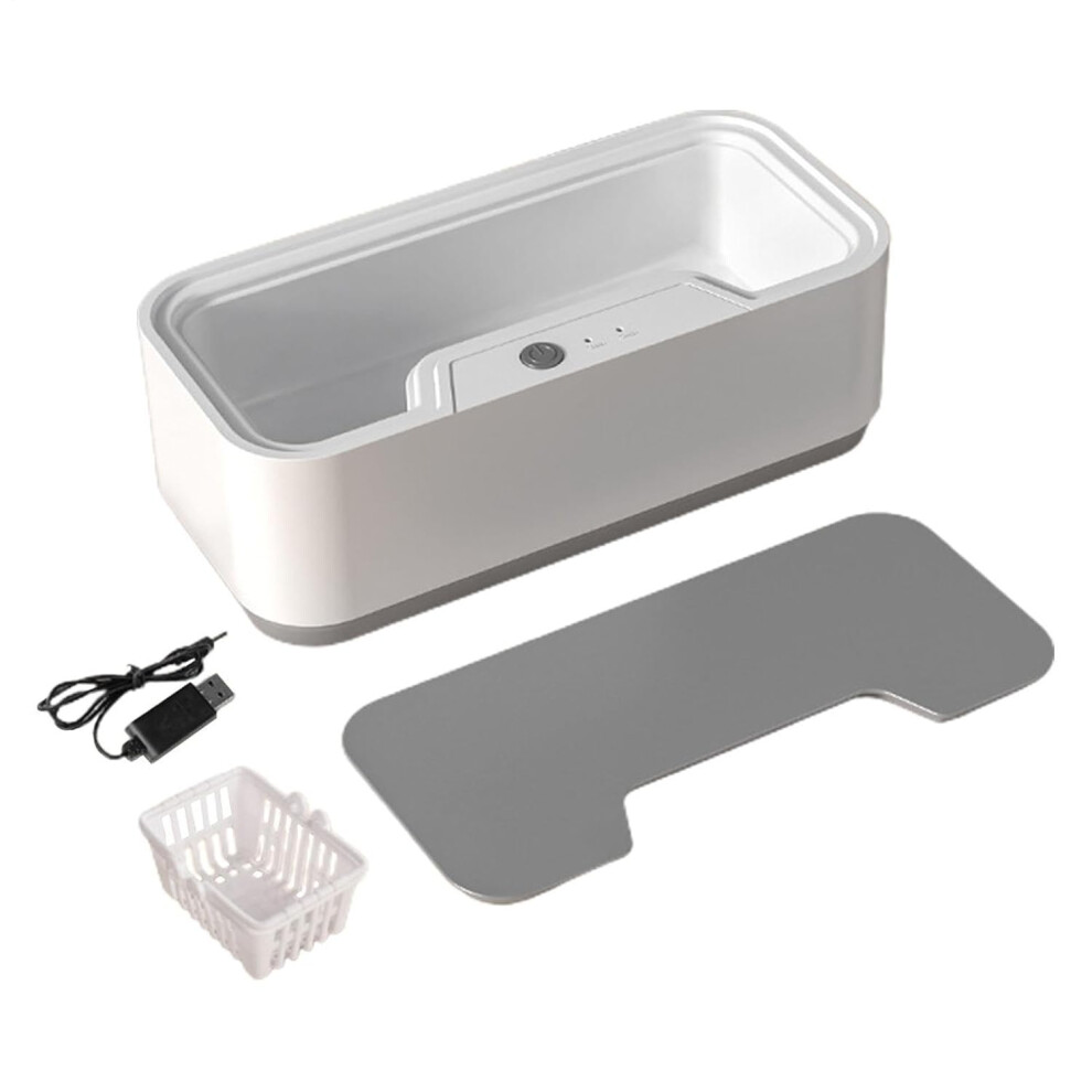 Chronus White Ultrasonic Jewelry Cleaner Machine: Ring Cleaner Ultrasonic, 48Khz Sonic Cleaner For Necklaces(White)