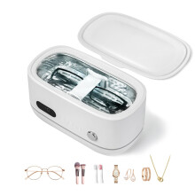 Ultrasonic Jewelry Cleaner, 48KHz Ultrasonic Cleaner Machine for Jewelry, Eyeglasses, Rings(White)