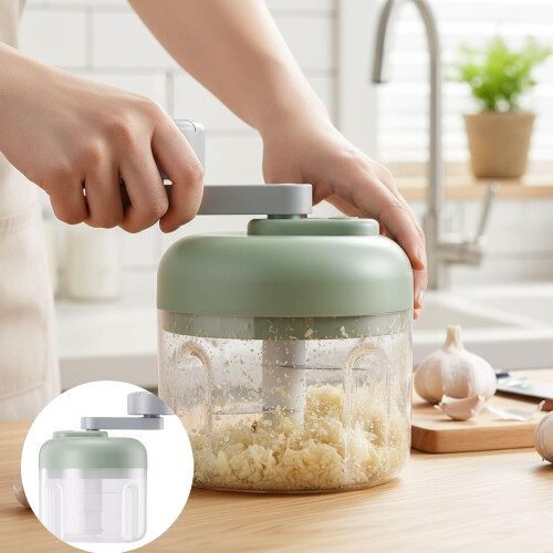 Manual Garlic Press with Stainless Steel Blade for Efficient Grinding and Chopping, Multi Function(Green) 1