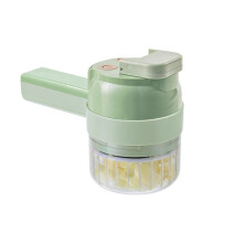 Electric Garlic Masher Vegetable Slicer Meat Chopper 9pcs Set Portable Kitchen Tool Type-c Charger(Green)