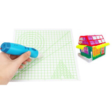 3D Printing Pen Silicone Design Mat, Transparent 3D Pen Mat 8.7 x 8.7in, Flexible Two-Sided Heat(Blue)