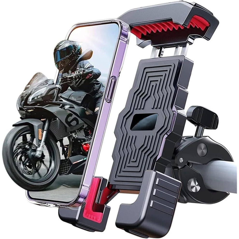 Motorcycle Navigation Bracket 360 View Motorcycle/Bicycle Phone Holder Shockproof Stand(Black) Black 6976918088857