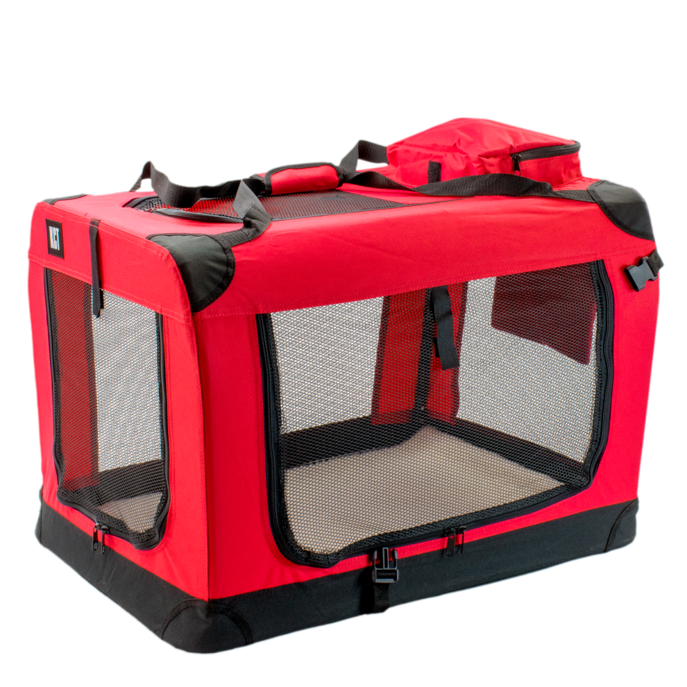 Kct Large Fabric Pet Carrier Travel Transport Bag For Cats And Dogs Red